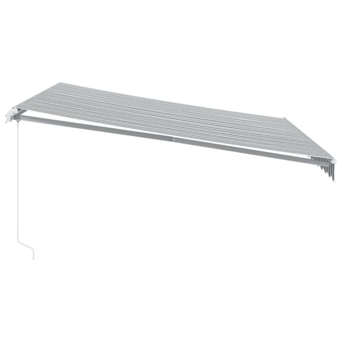 Τέντα Πτυσσόμενη Χειροκίνητη με LED Ανθρακί / Λευκή 400x350 εκ. - Image 5