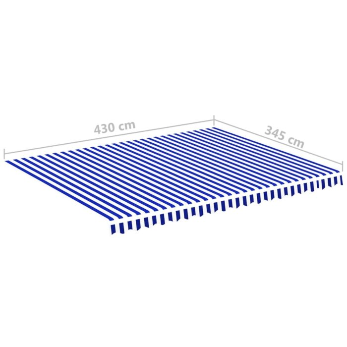 Τεντόπανο Ανταλλακτικό Μπλε / Λευκό 4,5 x 3,5 μ. - Image 6