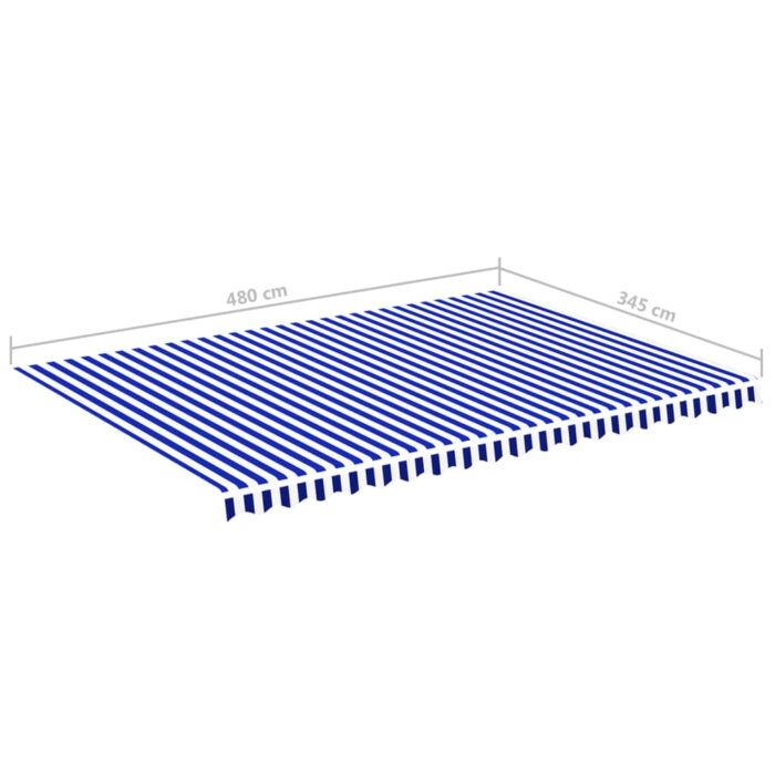 Τεντόπανο Ανταλλακτικό Μπλε / Λευκό 5 x 3,5 μ. - Image 6