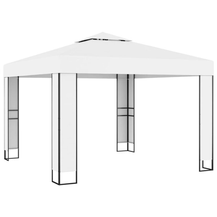 Κιόσκι με Διπλή Οροφή και Φωτάκια LED Λευκό 3 x 3 μ. - Image 3