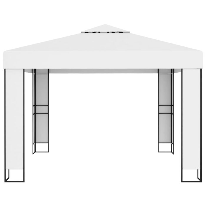 Κιόσκι με Διπλή Οροφή και Φωτάκια LED Λευκό 3 x 3 μ. - Image 4