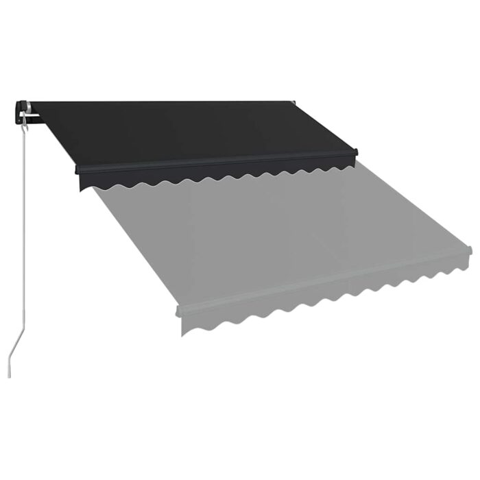 Τέντα Συρόμενη Χειροκίνητη με LED Ανθρακί 350 x 250 εκ. - Image 4