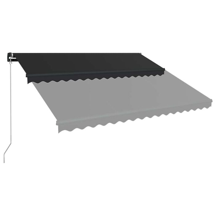 Τέντα Συρόμενη Χειροκίνητη με LED Ανθρακί 450 x 300 εκ. - Image 5