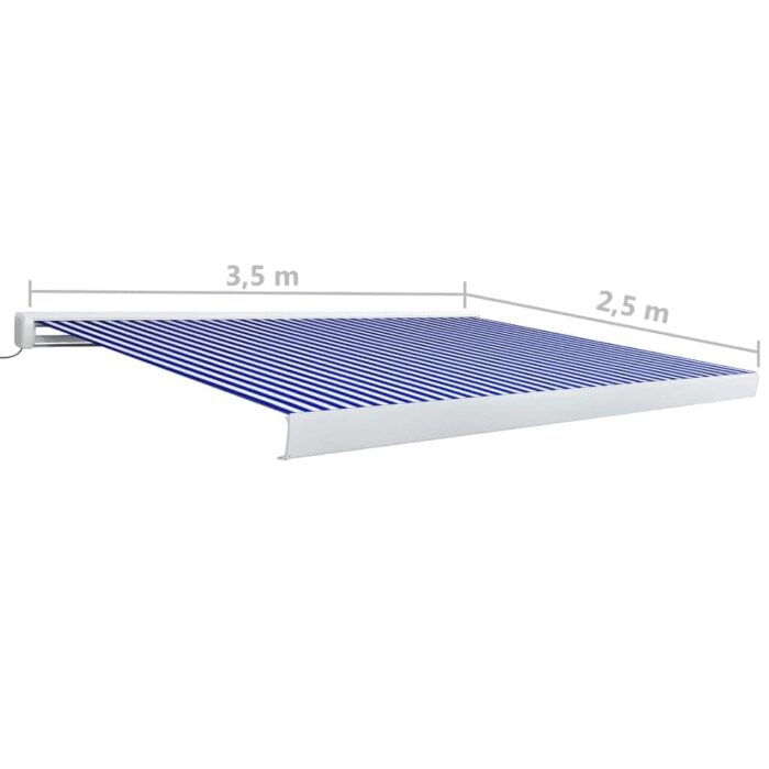 Τέντα Κασετίνα με Μοτέρ Μπλε / Λευκή 350x250 εκ. - Image 7