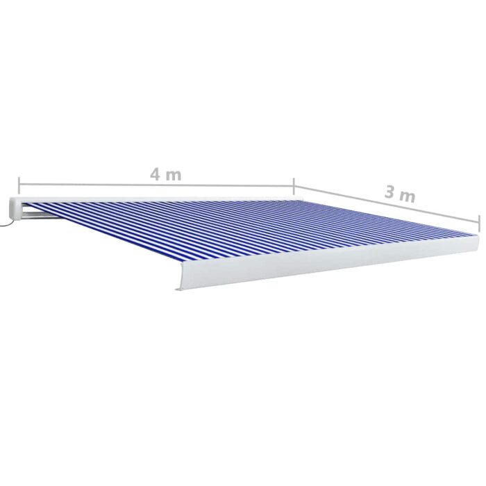 Τέντα Κασετίνα με Μοτέρ Μπλε / Λευκή 400x300 εκ. - Image 7