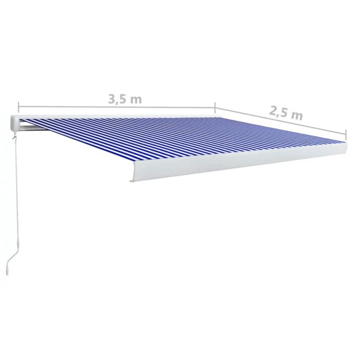 Τέντα Κασετίνα Χειροκίνητη Μπλε / Λευκή 350 x 250 εκ. - Image 7