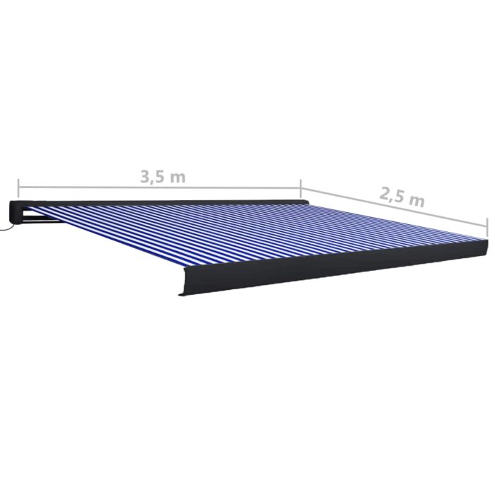 Τέντα Κασετίνα με Μοτέρ Μπλε / Λευκή 350 x 250 εκ. - Image 7