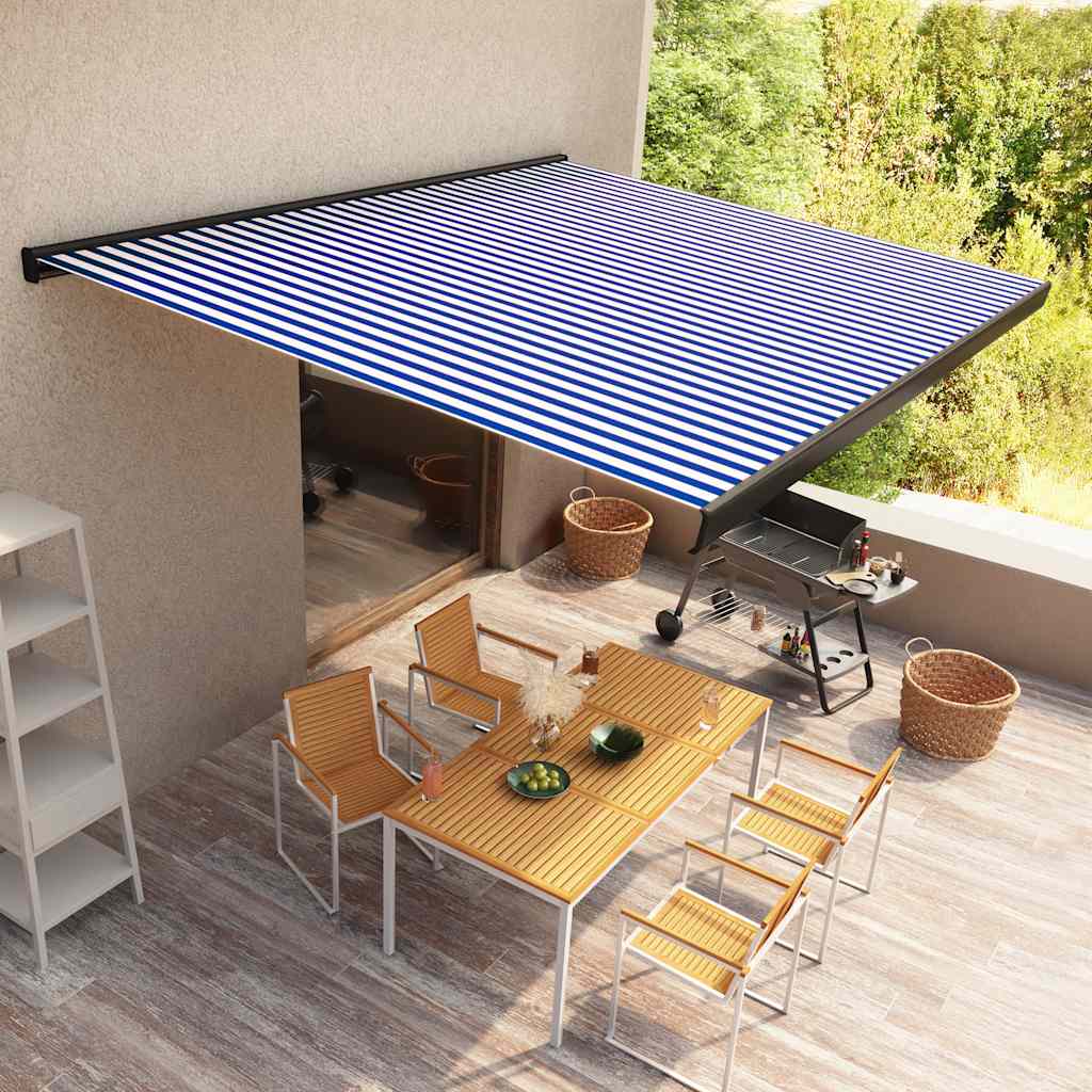 vidaXL Τέντα Κασετίνα με Μοτέρ Μπλε / Λευκή 400x300 εκ. vidaXL Τέντα Κασετίνα με Μοτέρ Μπλε / Λευκή 400x300 εκ.