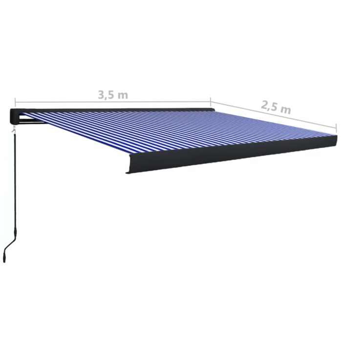 Τέντα Κασετίνα Χειροκίνητη Μπλε / Λευκή 350 x 250 εκ. - Image 7