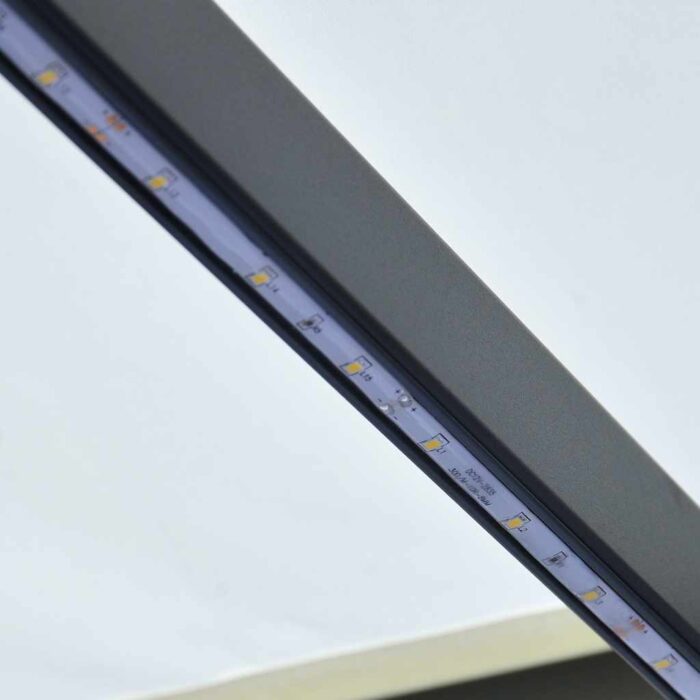Τέντα Συρόμενη Χειροκίνητη με LED Κρεμ 300 x 250 εκ. - Image 6