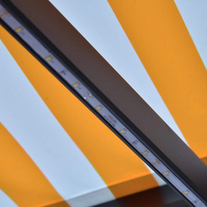 Τέντα Συρόμενη Χειροκίνητη με LED Κίτρινο/Λευκό 300 x 250 εκ. - Image 6