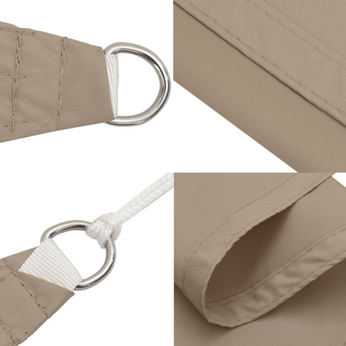 Πανί Σκίασης Τρίγωνο Taupe 5 x 6 x 6 μ. από Ύφασμα Oxford - Image 7