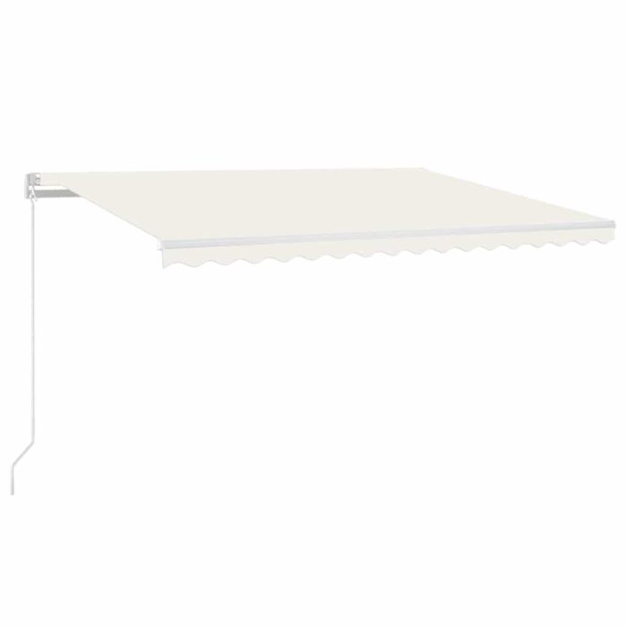 Τέντα Συρόμενη Χειροκίνητη με LED Κρεμ 400 x 300 εκ. - Image 2