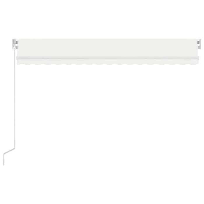 Τέντα Συρόμενη Χειροκίνητη με LED Κρεμ 400 x 300 εκ. - Image 3