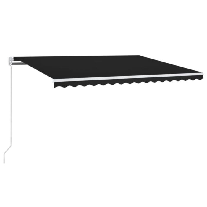 Τέντα Συρόμενη Χειροκίνητη με LED Ανθρακί 400 x 300 εκ. - Image 2