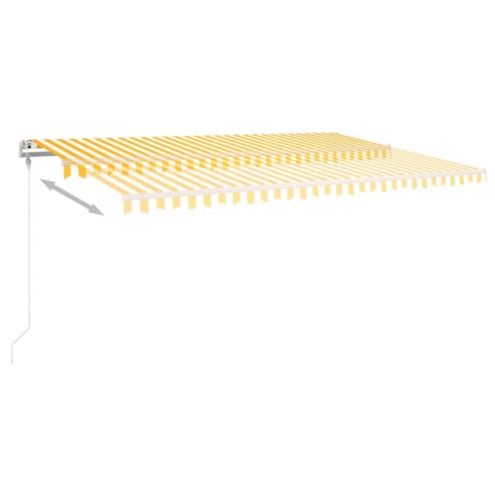 Τέντα Αυτόματη με LED & Αισθ. Ανέμου Κίτρινο/Λευκό 500x300 εκ. - Image 4