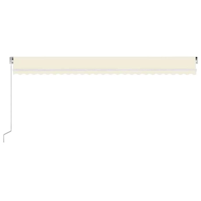 Τέντα Συρόμενη Χειροκίνητη με LED Κρεμ 600 x 300 εκ. - Image 3