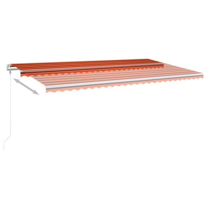 Τέντα Αυτόματη με LED&Αισθητ. Ανέμου Πορτοκαλί/Καφέ 600x300 εκ. - Image 4