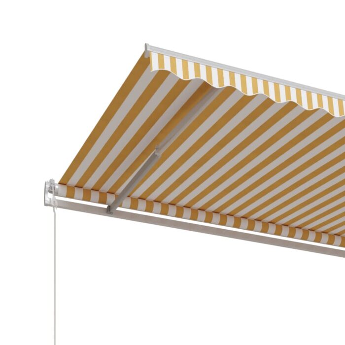 Τέντα Συρόμενη Αυτόματη Κίτρινο / Λευκό 600x350 εκ. - Image 5