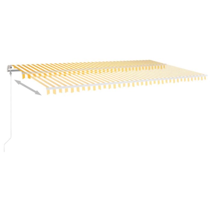 Τέντα Αυτόματη με LED&Αισθητήρα Ανέμου Κίτρινο/Λευκό 600x350εκ. - Image 3