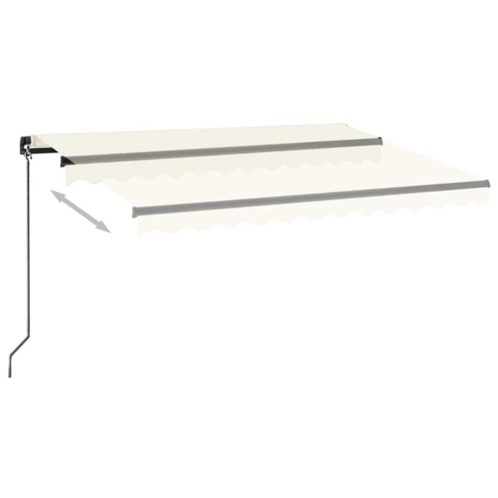 Τέντα Συρόμενη Χειροκίνητη με LED Κρεμ 350 x 250 εκ. - Image 3