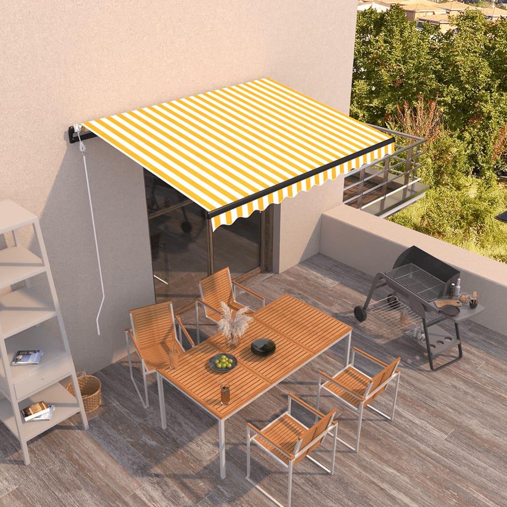 vidaXL Τέντα Συρόμενη Αυτόματη Κίτρινο / Λευκό 350 x 250 εκ. vidaXL Τέντα Συρόμενη Αυτόματη Κίτρινο / Λευκό 350 x 250 εκ.