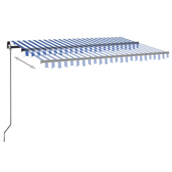 Τέντα Αυτόματη με LED & Αισθητήρα Ανέμου Μπλε/Λευκό 400x300 εκ. - Image 3