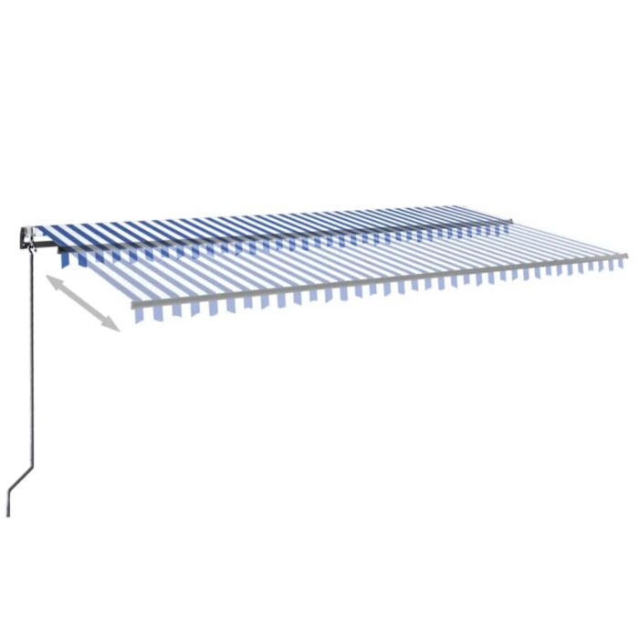 Τέντα Αυτόματη με LED & Αισθητήρα Ανέμου Μπλε/Λευκό 600x300 εκ. - Image 3