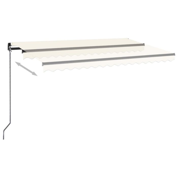 Τέντα Συρόμενη Χειροκίνητη με LED Κρεμ 400 x 350 εκ. - Image 3