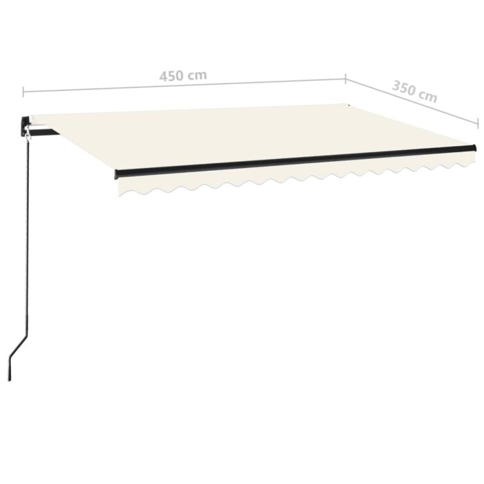 Τέντα Συρόμενη Χειροκίνητη Κρεμ 450 x 350 εκ. - Image 7