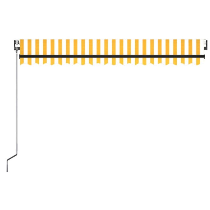 Τέντα Αυτόματη με LED & Αισθ. Ανέμου Κίτρινο/Λευκό 450x350 εκ. - Image 4