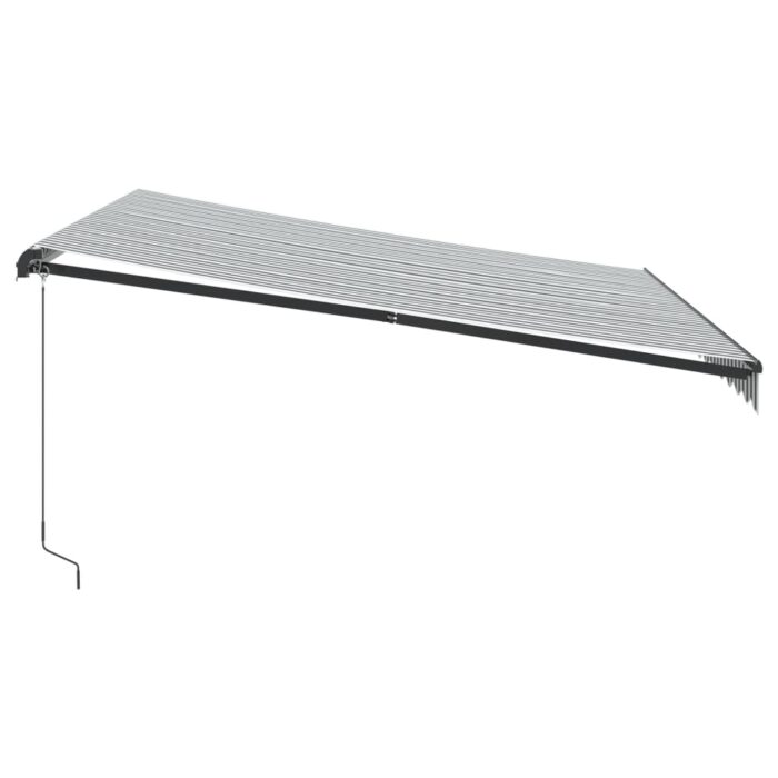 Τέντα Πτυσσόμενη Χειροκίνητη με LED Ανθρακί / Λευκή 400x350 εκ. - Image 5