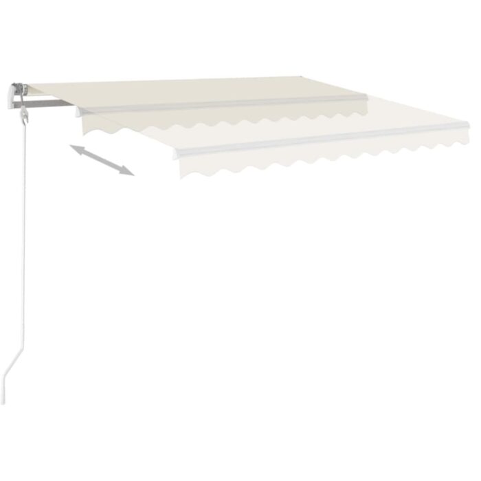 Τέντα Συρόμενη Χειροκίνητη Κρεμ 350 x 250 εκ. - Image 4