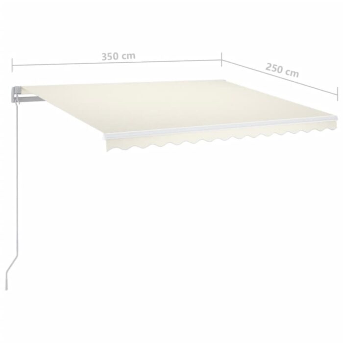 Τέντα Συρόμενη Χειροκίνητη Κρεμ 350 x 250 εκ. - Image 7