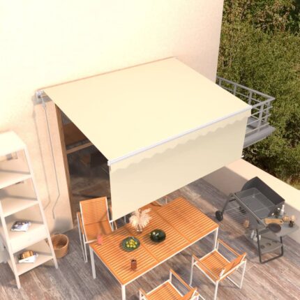 vidaXL Τέντα Συρόμενη Αυτόματη με Σκίαστρο Κρεμ 3 x 2