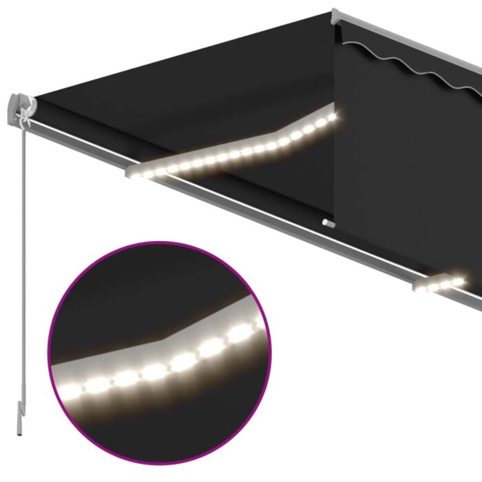 Τέντα Αυτόματη με Σκίαστρο/LED/Αισθ. Ανέμου Ανθρακί 4 x 3 μ. - Image 5
