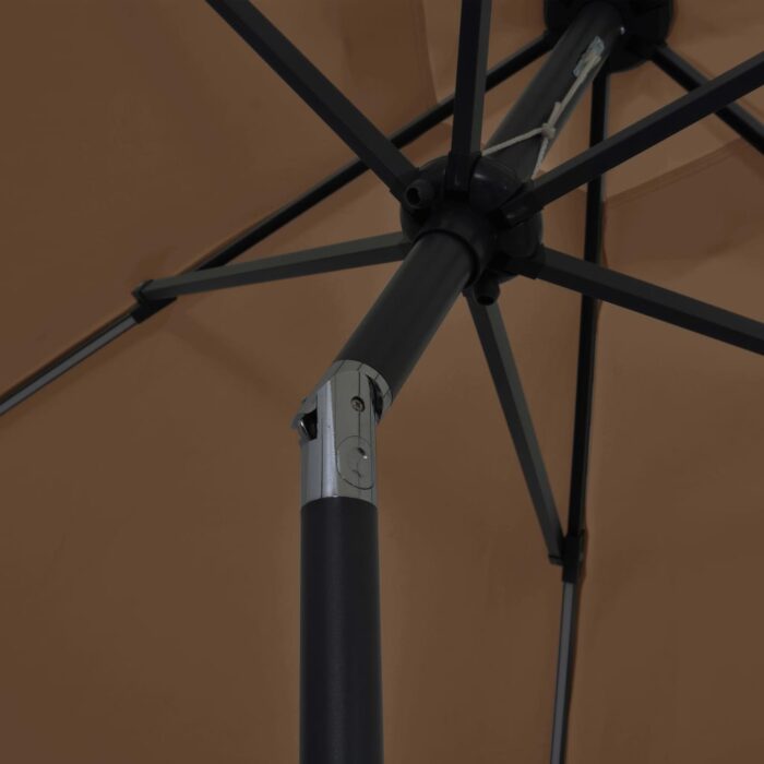 Ομπρέλα Κήπου με LED Taupe 300 εκ. με Ιστό Αλουμινίου - Image 6