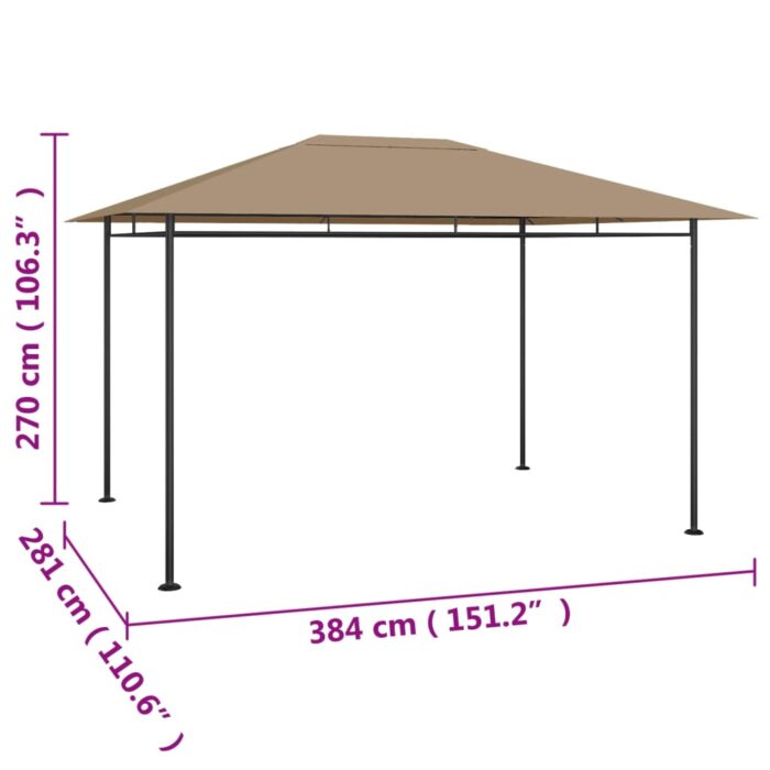 Κιόσκι Taupe 384x281x270 εκ. 180 γρ./μ² - Image 5