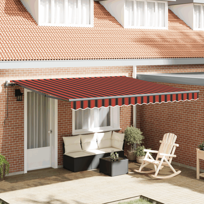vidaXL Ανασυρόμενη Τέντα Πορτοκαλί και Καφέ 400x350 cm