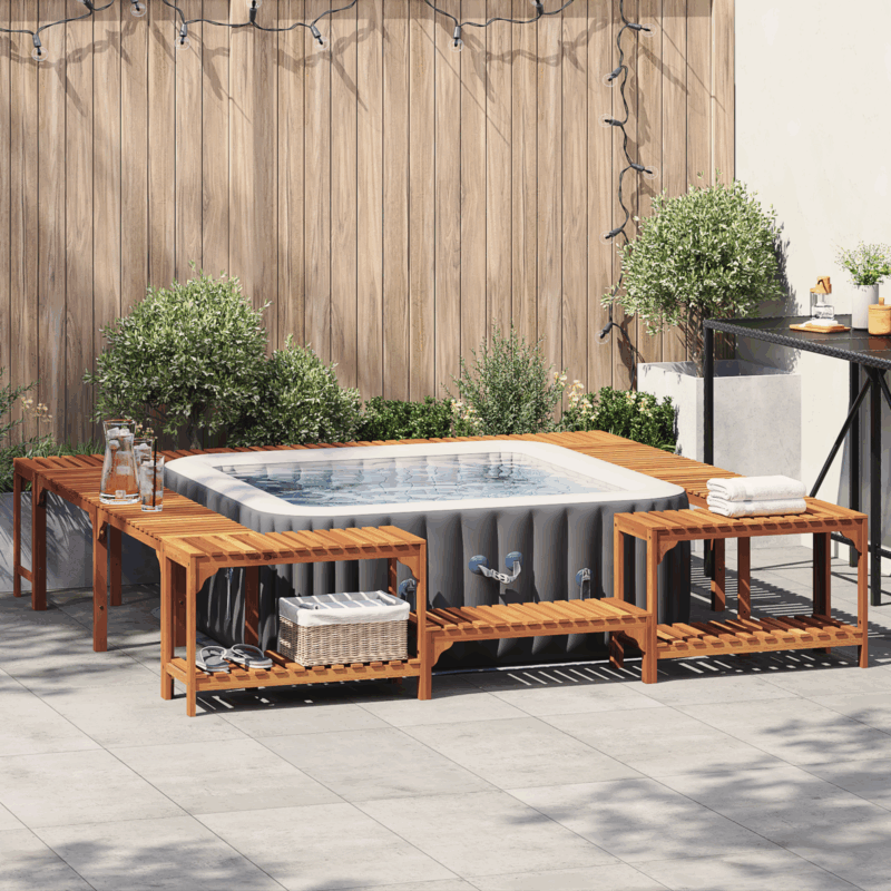 vidaXL Περίβλημα Τζακούζι Καστανό 250 x 250 cm