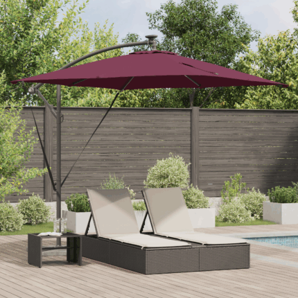vidaXL Ομπρέλα Cantilever Banana Μπορντό 249 x 249 x 250 εκ.