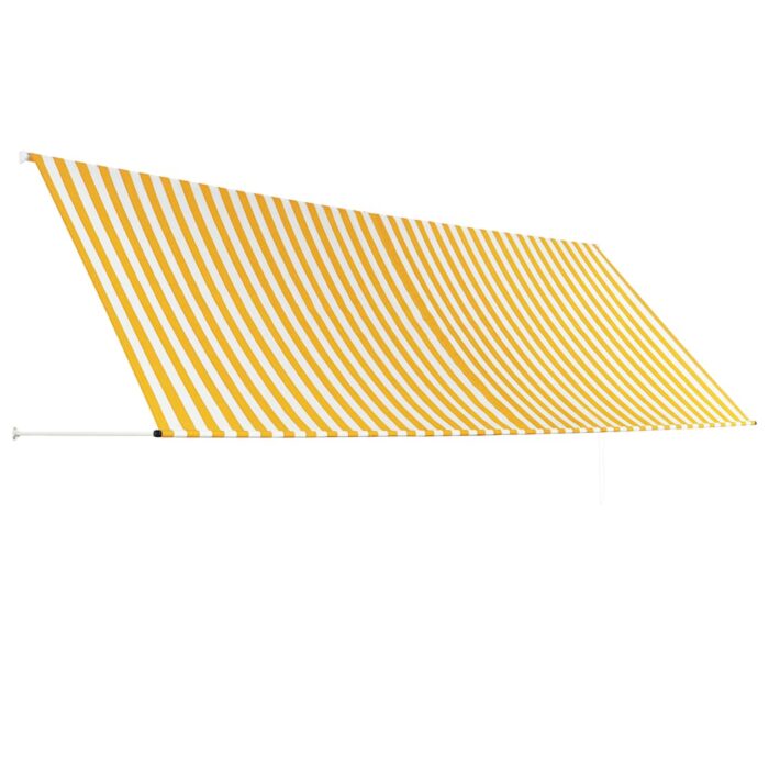Τέντα Συρόμενη Κίτρινο / Λευκό 400 x 150 εκ. - Image 4
