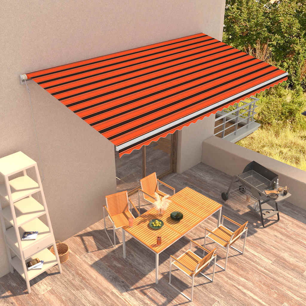 vidaXL Τέντα Συρόμενη Αυτόματη Πορτοκαλί / Καφέ 600 x 300 εκ. vidaXL Τέντα Συρόμενη Αυτόματη Πορτοκαλί / Καφέ 600 x 300 εκ.