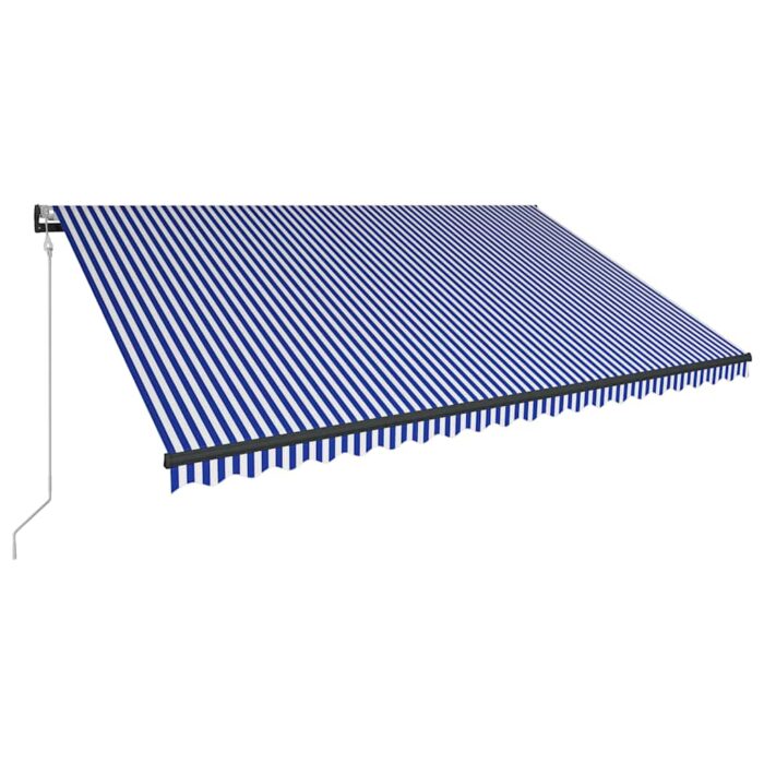 Τέντα με Αισθητήρα Ανέμου & LED Μπλε / Λευκή 500 x 300 εκ. - Image 3