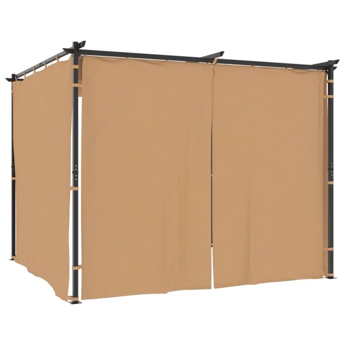 Κιόσκι με Κουρτίνες Taupe 3 x 3 μ. Ατσάλινο - Image 2