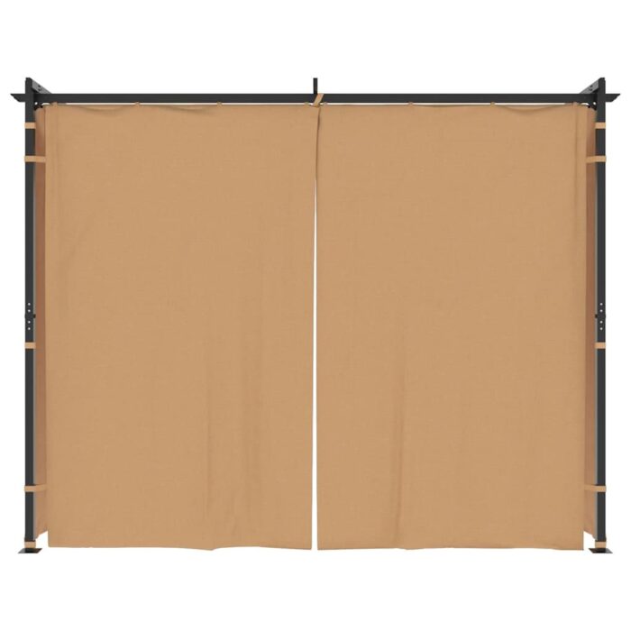 Κιόσκι με Κουρτίνες Taupe 3 x 3 μ. Ατσάλινο - Image 3