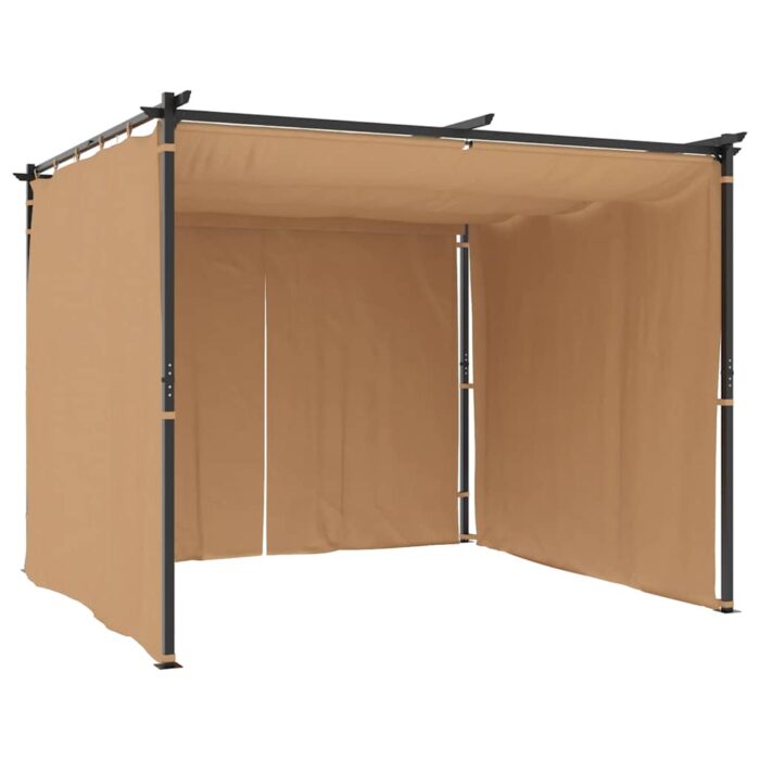 Κιόσκι με Κουρτίνες Taupe 3 x 3 μ. Ατσάλινο - Image 5