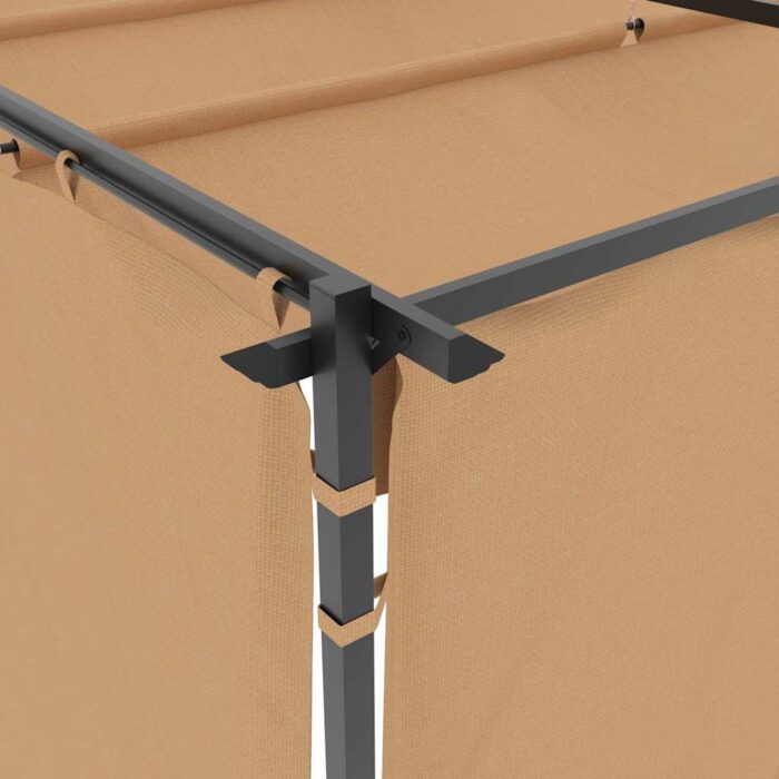 Κιόσκι με Κουρτίνες Taupe 3 x 3 μ. Ατσάλινο - Image 6