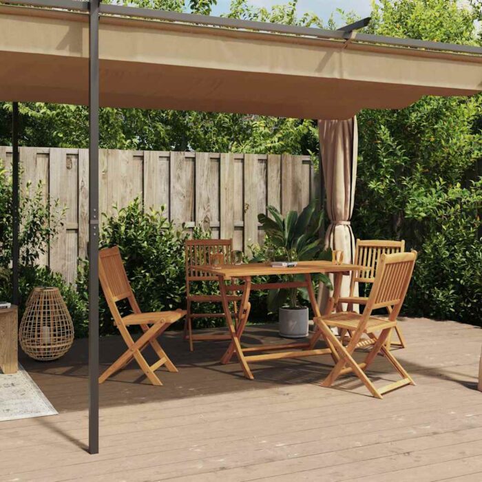313900 Gazebo with Curtains 6x3 m Taupe Steel (not for individual sales / blocked all in blockcades) - Image 2