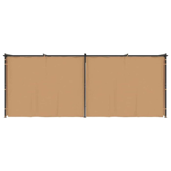 313900 Gazebo with Curtains 6x3 m Taupe Steel (not for individual sales / blocked all in blockcades) - Image 3